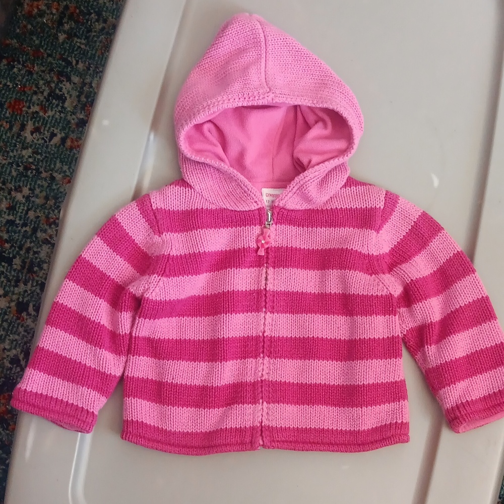 Gymboree fleece lined sweater jacket with hood